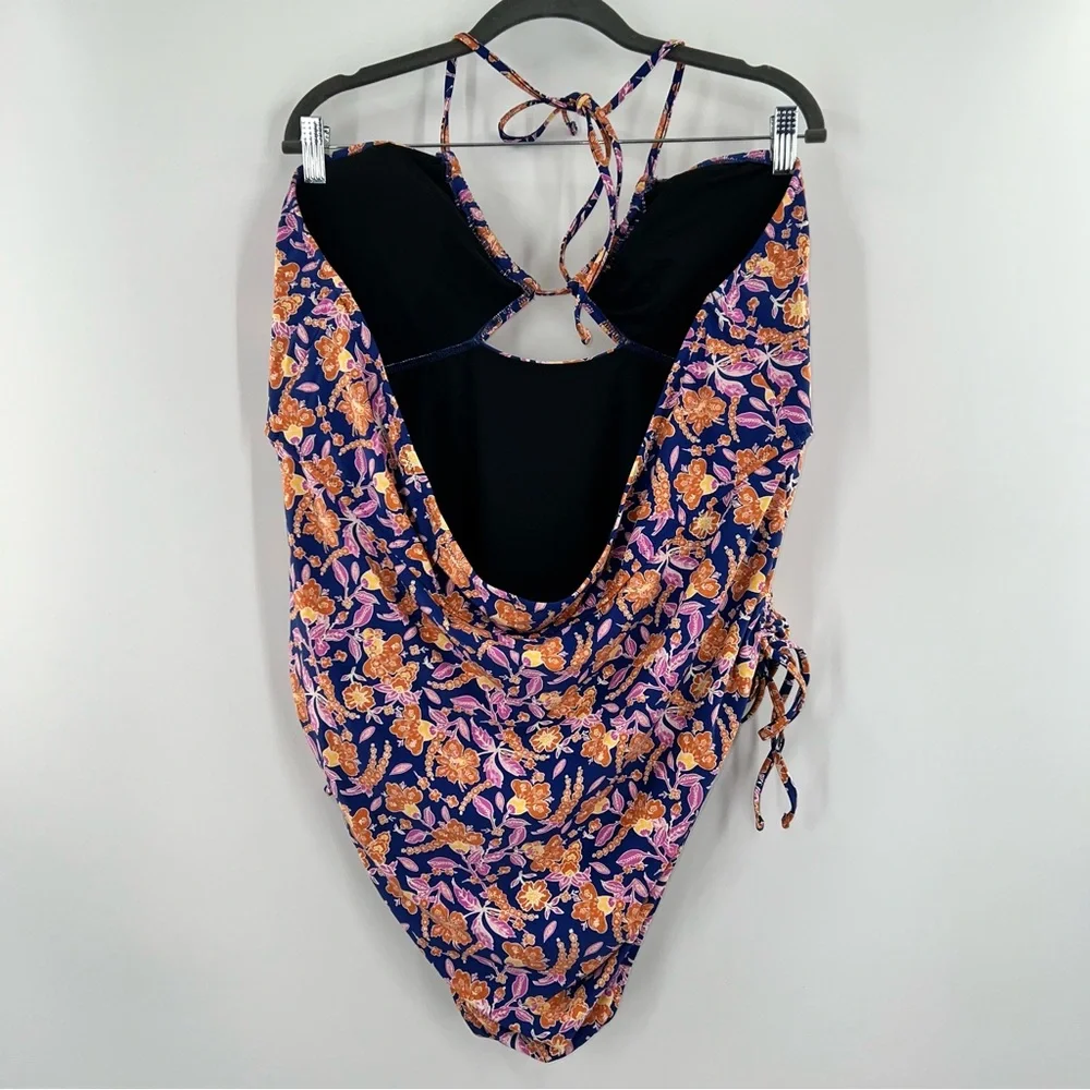 J Crew NWT Halter Cutout One-piece Swimsuit in Painted Block Print size 24